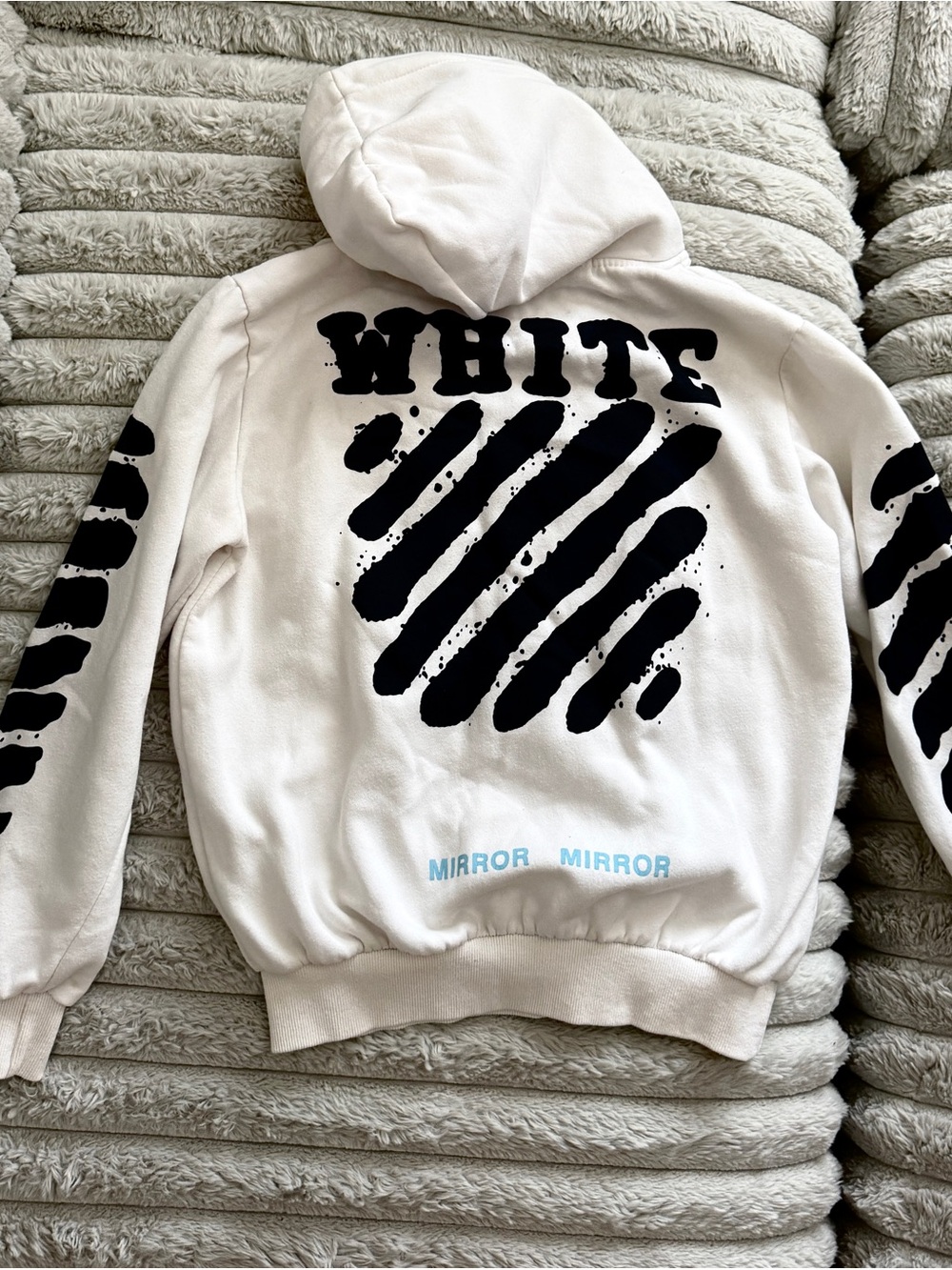 Off-white Graphic Hoodie in White with Black Print
